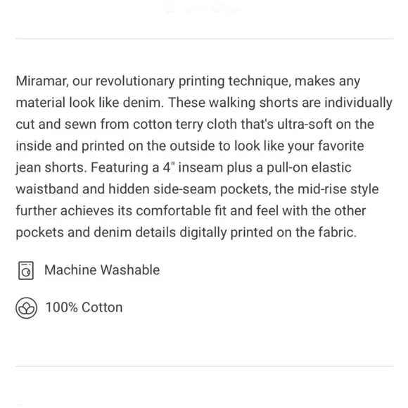 RAG & BONE Miramar Brooke 100% Cotton Terry Walking Shorts Large - Picture 7 of 14